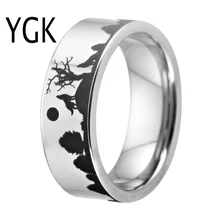 Wolf дизайнерские кольца для мужчин и женщин обручальное кольцо 8 мм Серебряное вольфрамовое кольцо вечерние ювелирные изделия обручальное кольцо с кольцом коробка Прямая поставка