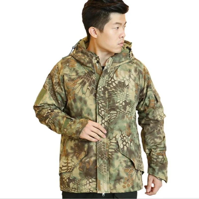 

Python Softshell Jacket Men G8 Outdoors Military Tactical Jacket Men Waterproof Windproof Coat Hunt Camouflage Fleece Thickening
