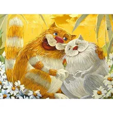 Две прекрасные обнимающие кошки ручной работы краски высокое качество холст Красивая краска ing по номерам Сюрприз подарок большое свершение