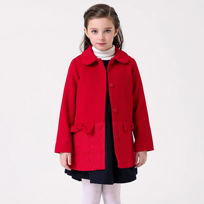 Filles Manteau D'hiver En Cachemire Rouge Veste Pour Les filles Marque