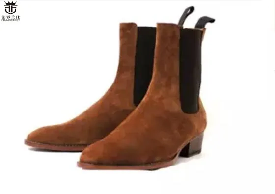 FR. LANCELOT/ г., распродажа, мужские ботинки замшевые ботинки челси с острым носком мужские ботинки без шнуровки, большие скидки ботинки на среднем каблуке