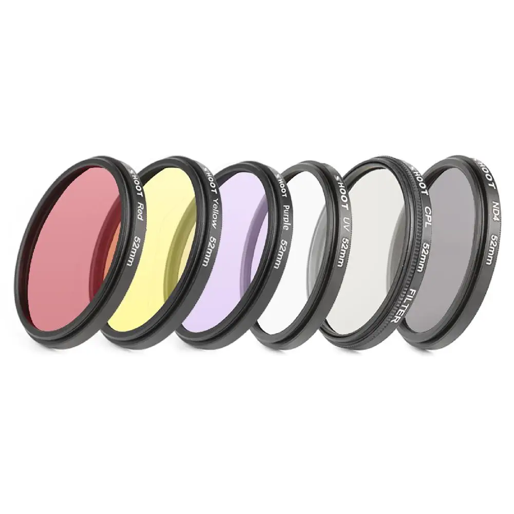 SHOOT Filter 52 мм/58 мм CPL ND набор УФ фильтров для GoPro Hero 7 6 5 Black 4 3 + Silver экшн камеры