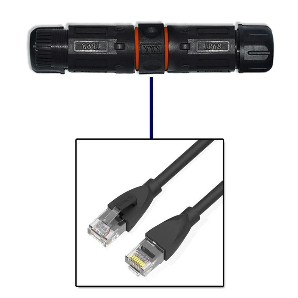 AC/DC Водонепроницаемый RJ45 Ethernet сетевой кабель разъем провода расширение
