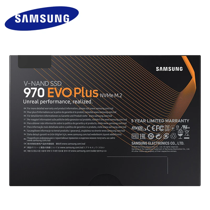 Внутренний твердотельный накопитель Samsung 970 EVO Plus SSD 250 ГБ NVMe M.2 2280 500 1 ТБ TLC PCIe 3 0x4 для