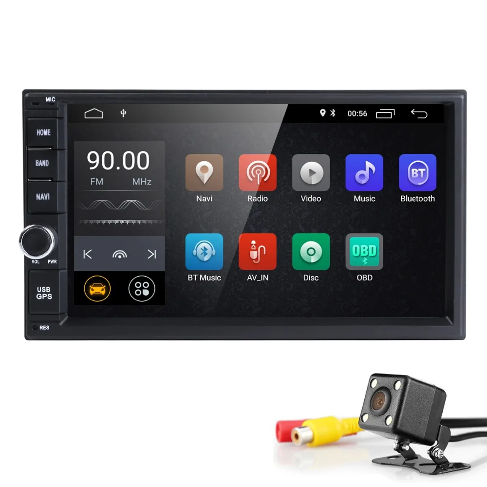 

Hizpo Quad Core 2 din android 8.1 car dvd player universal 2din GPS Navigation audio stereo radio with WIFI+bluetooth+camera