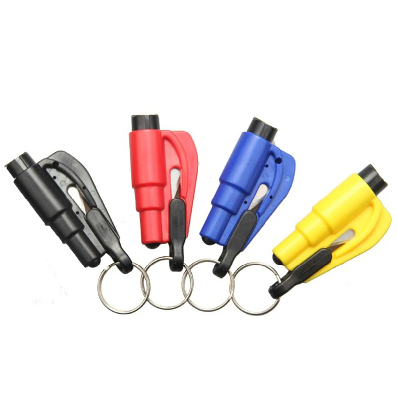 DHL 100PCS Safety Glass Breaker Rescue Original Keychain Mini Car