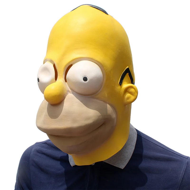 Funny Adult Bart Simpson Mask Cosplay Fancy Dress Halloween latex Full Head prop