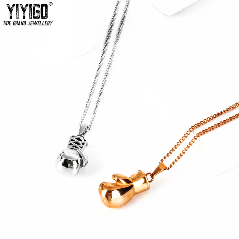 

Boxing Glove Shape Pendant Necklace USA Original Tide Men Women ingente Fitness Lovers Mayweather The Same Paragraph Necklace