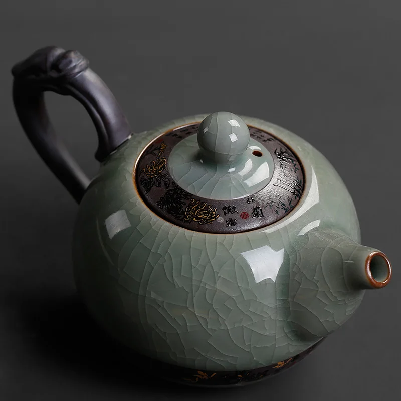 Kung Fu tea set Ge Yao teapot ceramic ice crack single pot home black tea Tieguanyin tea large large modern LO1051155