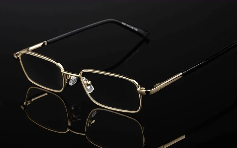 Мужские очки для чтения wo мужские прозрачные очки линзы очки для чтения дальнозоркость+ 100+ 150+ 200+ 250+ 300+ 350+ 400 - Цвет оправы: Золотой