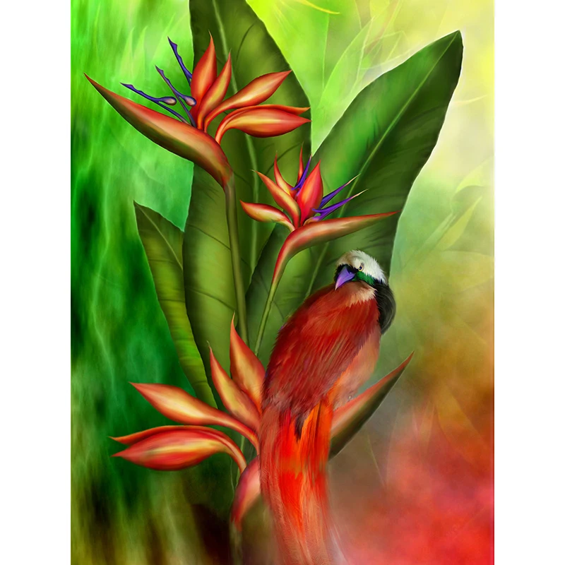 5d DIY diamond painting bird paradise flower cross stitch forest needle sewing home decoration full square embroidery | Дом и сад