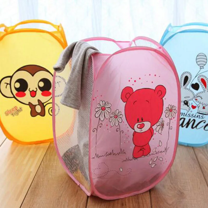 Minions Hello And Kitty Folding Dirty Clothing Laundry Bucket Storage Basket Children's Toys Shoe Sundries Storage Organizer