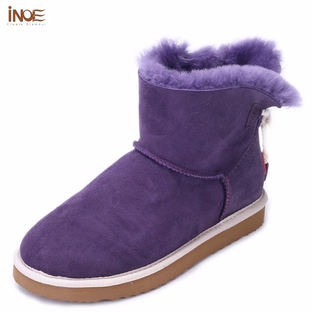 INOE/Новинка Модные женские зимние полусапоги из натуральной овечьей кожи с