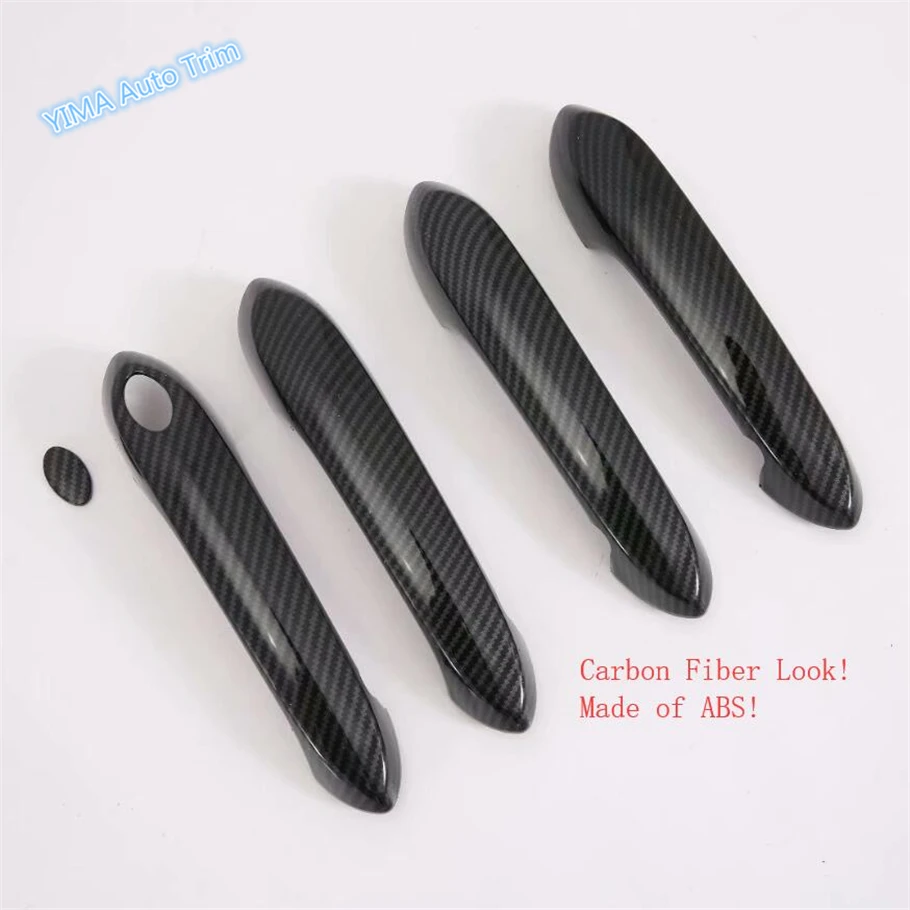 

Lapetus Car Styling Side Car Door Handle Protection Cap Cover Trim ABS Fit For BMW X5 G05 2019 / Chrome / Carbon Fiber Style