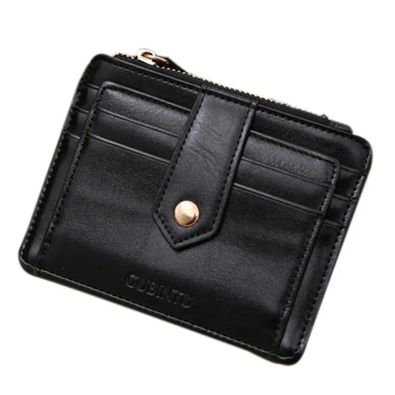 

2019 New Women Men Money Clip Mini Wallet Leather Credit Card ID Holder Male fashion purse Genuine Gift money coin Pocket Bag