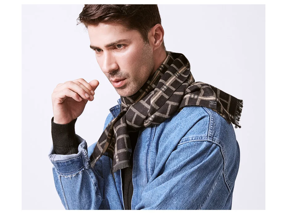 men scarf style VIANOSI Man Solid Winter Scarves Fashion Long Cotton scarf Men soft warm Wraps VA246 mens linen scarf