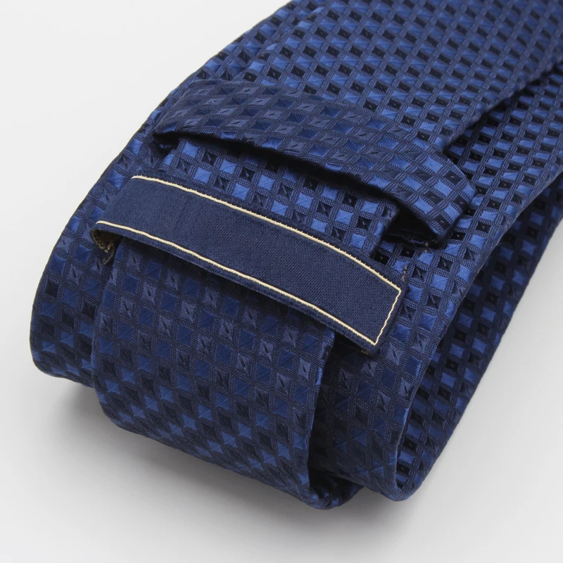 Новая модная синяя клетка, жаккард, тканые галстуки для мужчин 7 см стандартный Галстук Свадебная вечеринка мужские деловые галстуки с галстук в подарочной коробке