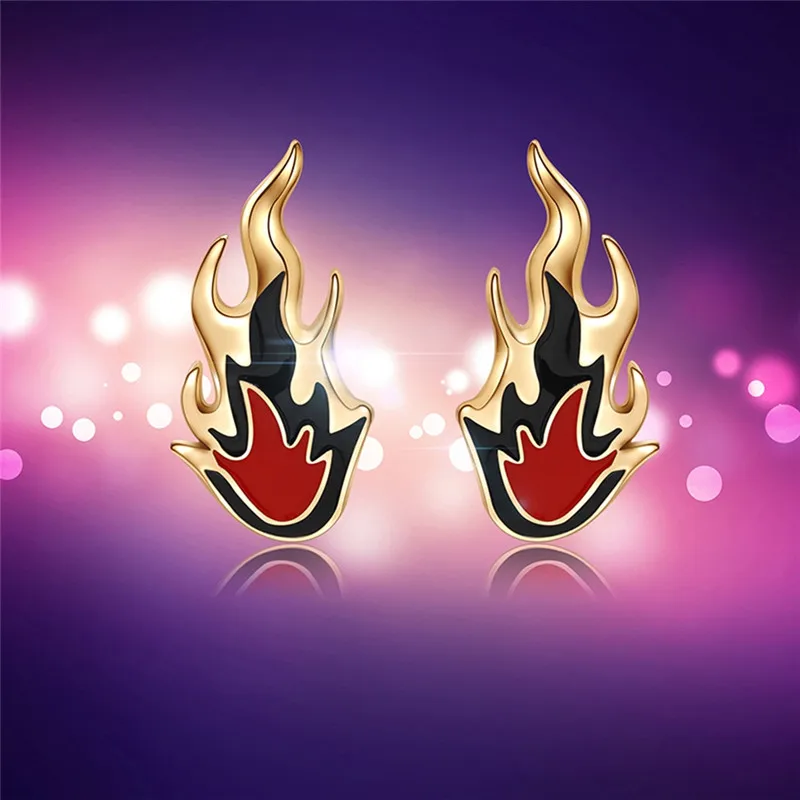 Серьги гвоздики в готическом стиле с эффектом пламени|stud earrings|earrings for menearrings |