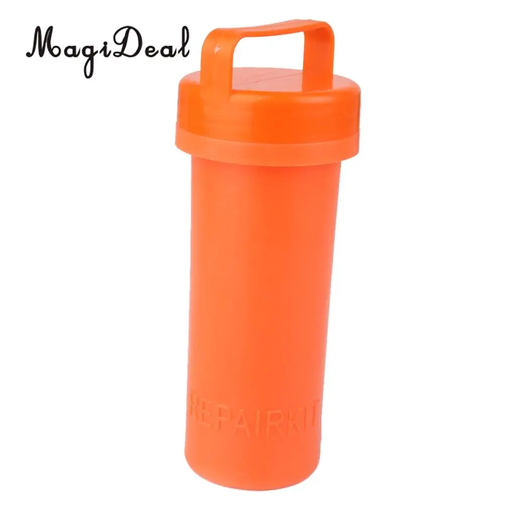 MagiDeal Marine Durable PVC Repair Kit Container Bucket for Kayak Inflatable Rubber Boat Orange Fishing Yatch Dinghy Accessories