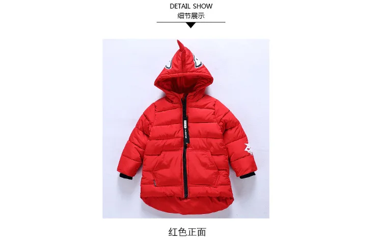 Новая зимняя куртка для мальчиков, пальто с капюшоном красного и черного цветов, Jongens Winterjas, зимняя куртка для мальчиков