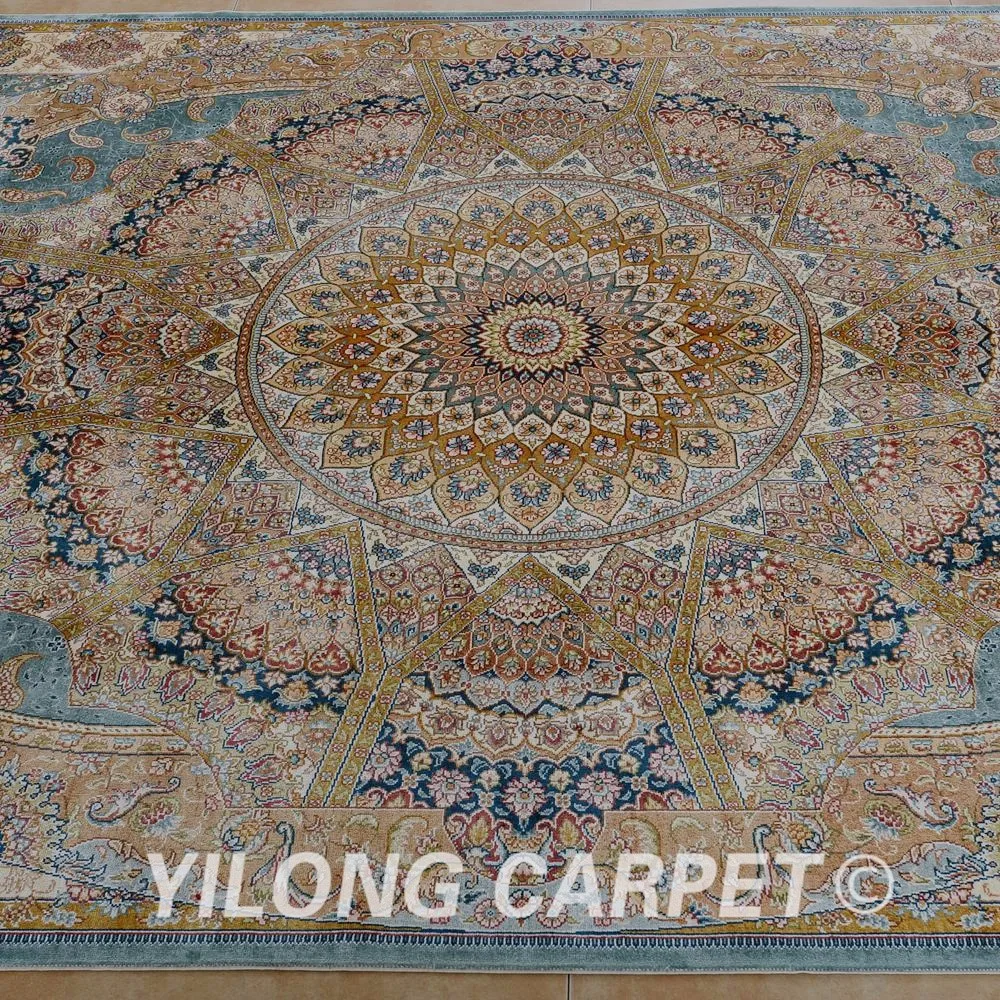 Yilong 5,6 'x8. 2' Под Старину Ручной Ковер Турции бежевый синий области ковер ручной работы (1851)