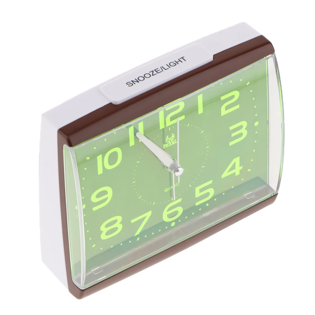 Non Ticking Silent Quartz Analog Bedsides Alarm Clock with Nightlight and Snooze Beep Alarm Clock Battery Operated