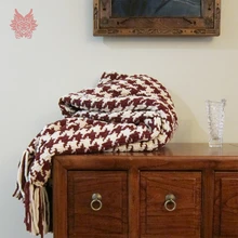 Американский стиль Хаундстут ткачество чехол на диван полотенце диван стул одеяло толстая нескользящая винтажная для дивана крышка SP4014