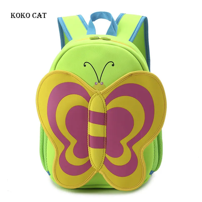 

KOKOCAT 3D Cute Butterfly Waterproof Children School Bags Toddler School Backpacks for Girls Kindergarten Bag Mochila Infantil