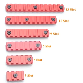 

TriRock 3/5/7/9/11/13 Slots Keymod Rail Section Picatinny/Weaver Segment Mount Attachment For KEYMOD Handguard Rail_Red Anodized