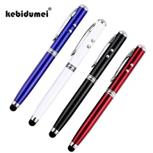 Kebidumei прочная 4 в 1 лазерная указка для iPhone для планшетов светодиодный фонарь сенсорный экран Стилус Шариковая ручка для емкостного сенсорного экрана