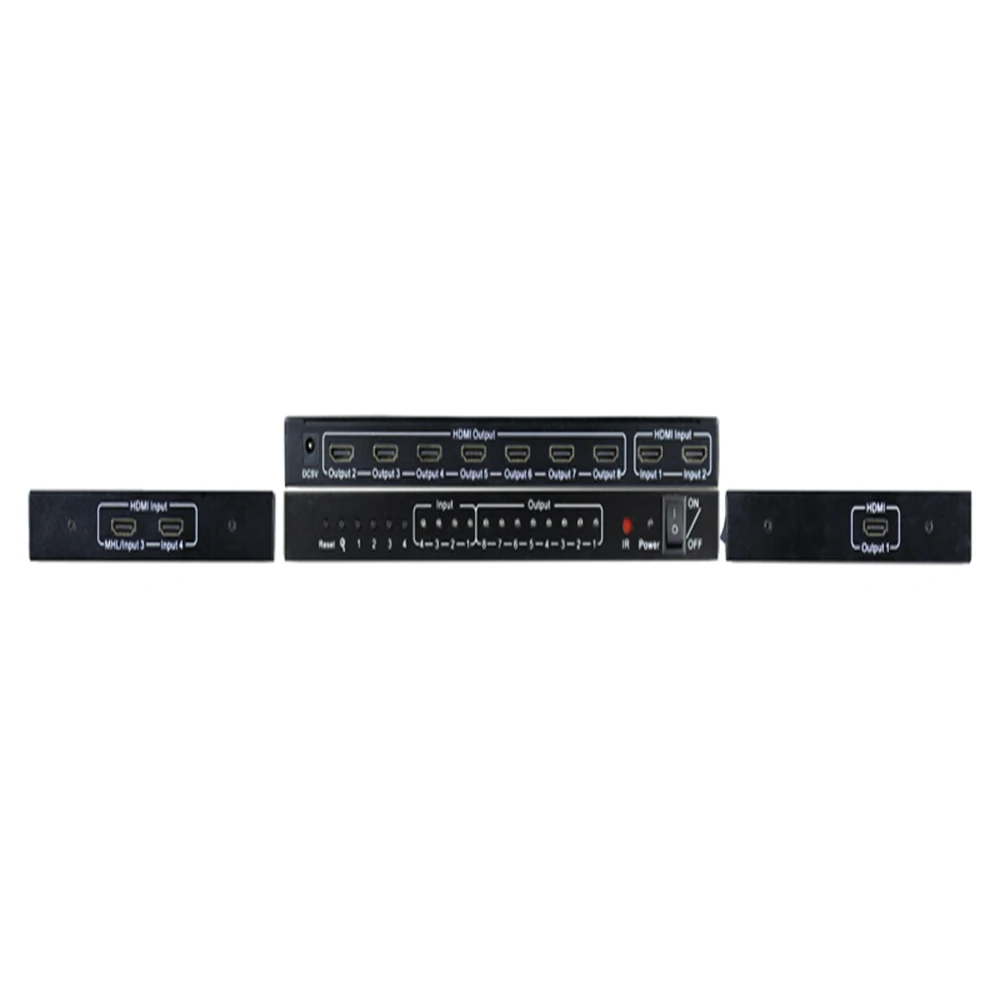 HDMI коммутатор 4 в 8 выход 4*8 HD ТВ Видео Kvm переключатель Hdmi 4K * 2K 3D|KVM-переключатели| |