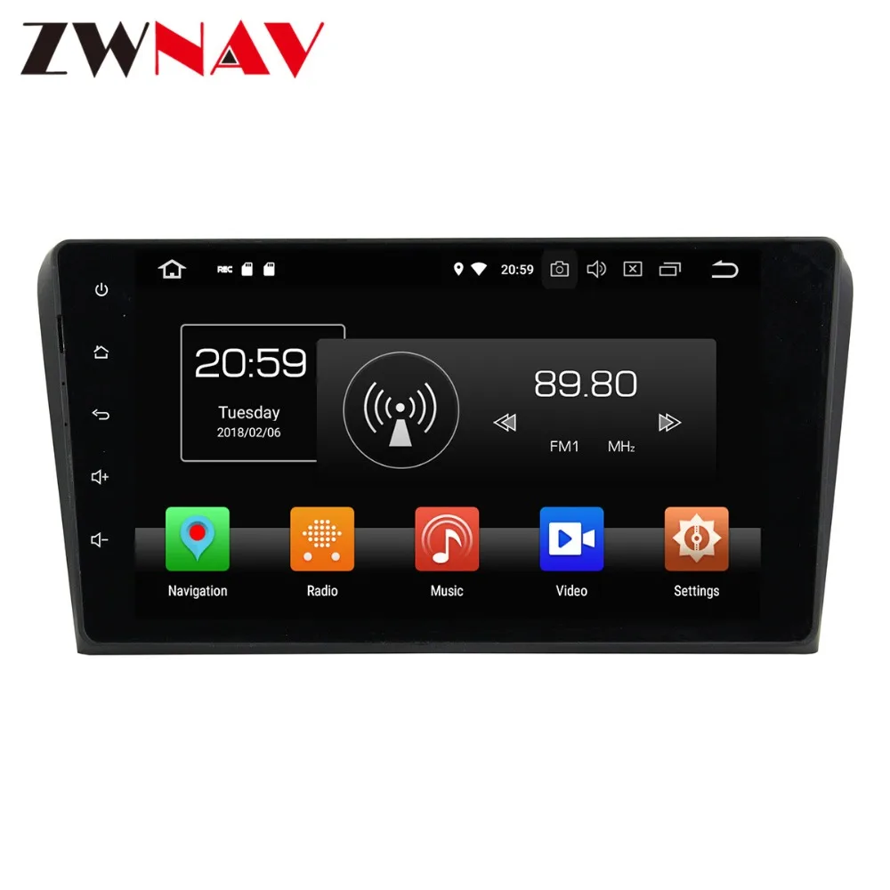 Discount Android 9 car radio Car DVD CD Player For Mazda 3 2004-2009 GPS navigation headunit tape recorder 4GB 2DIN radio 1