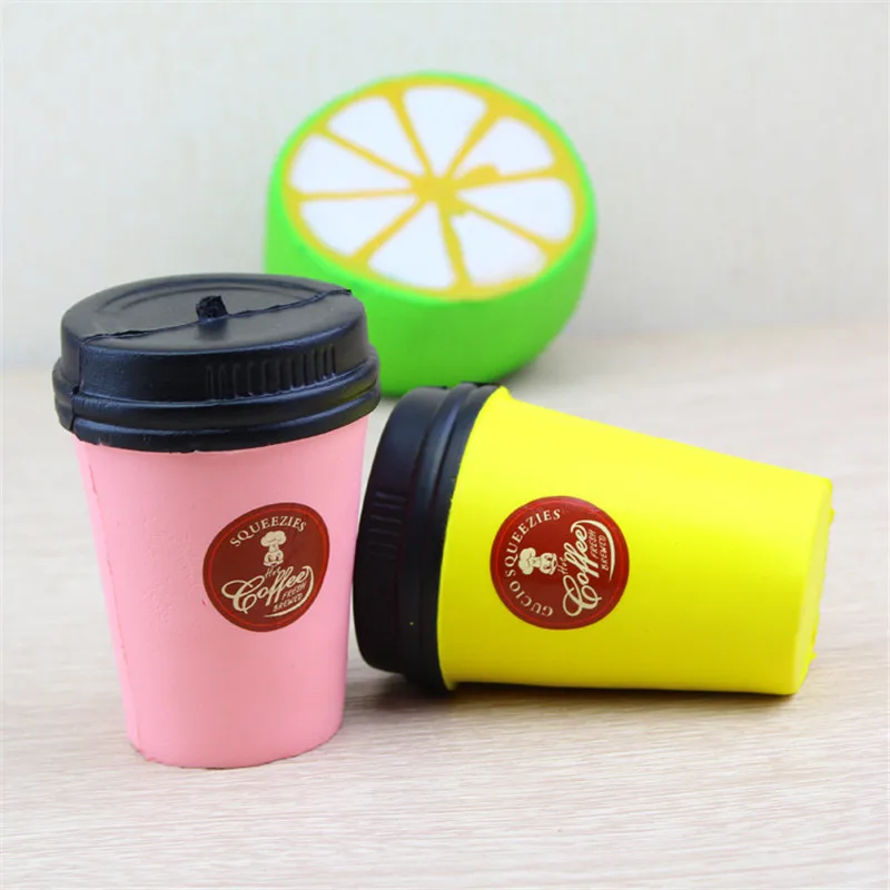 Squishies القهوة كوب المعطرة اسفنجي بطيئة ارتفاع لينة ضغط محشوة لعب الاطفال أحزمة هاتف المحمول هدايا مجموعات