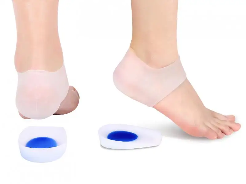 

1pair Gel Heel Cups Inserts and 1pair Compression Heel Sleeves Socks pad