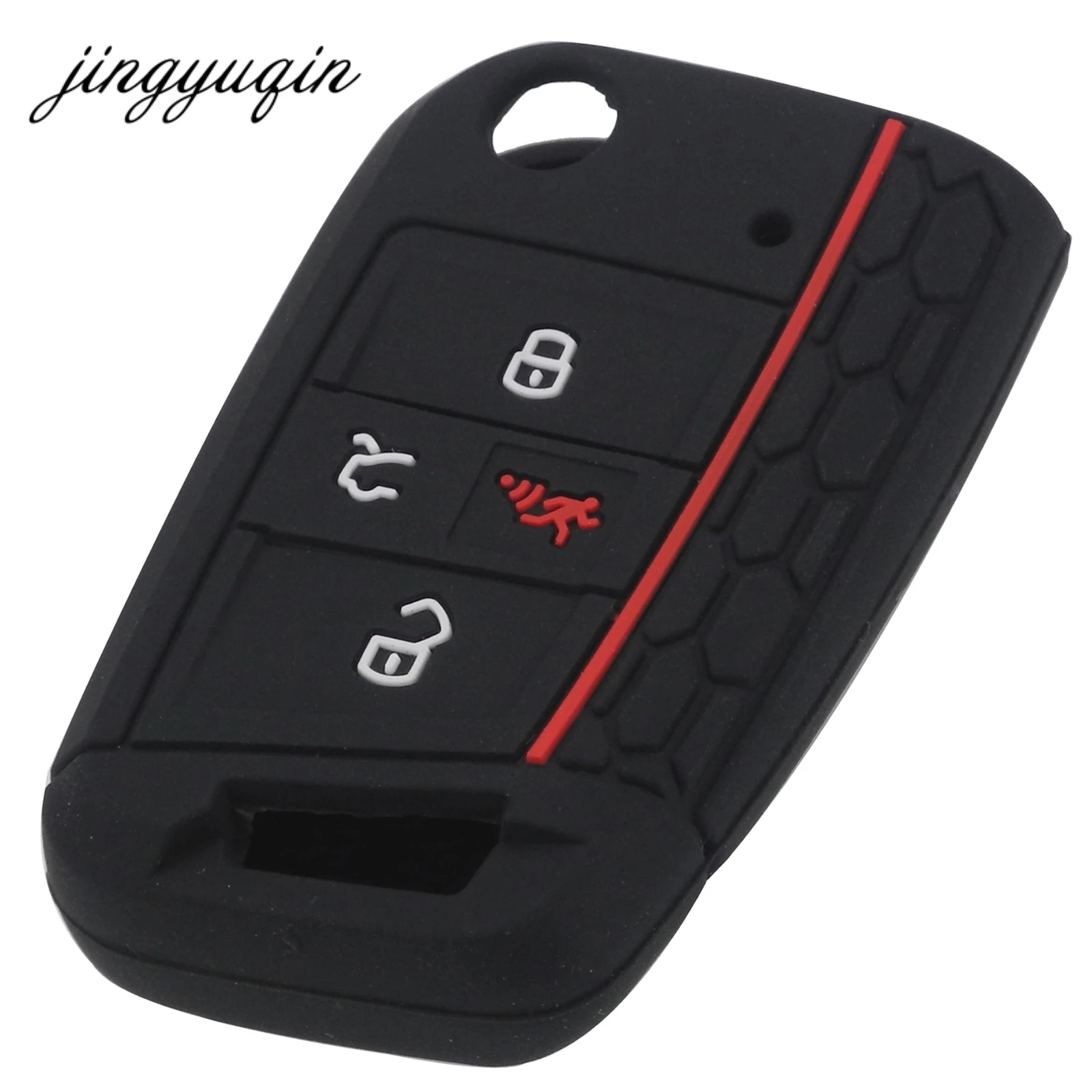 jingyuqin Silicone Flip key fob Cover Skin for VW 2016 2017 Golf 7 ALLTRACK MK7 for Skoda Octavia A7 SEAT Remote 4 button Case