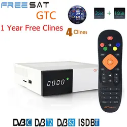Freesat GTC декодер DVB-S2 DVB-C DVB-T2 Amlogic S905D android 6,0 tv box 2 Гб оперативной памяти, 16 Гб встроенной памяти + сервер для ip-телевидения спутниковый ТВ ресивер