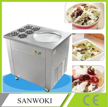 

Commercial Single pan fried ice cream machine, Fry ice cream machine, ice cream roll machine,flat fried ice cream maker