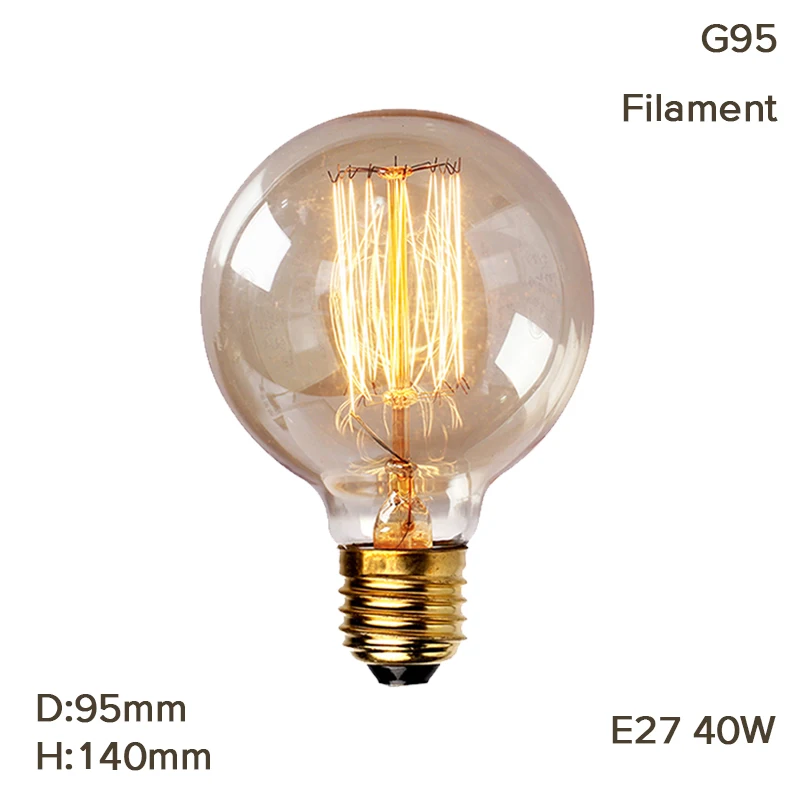 G95 Filament 220V Винтажные Ретро подвесные светильники, пеньковая веревка, подвесной светильник, lamparas de techo colgante, современный подвесной промышленный декор, светодиодные лампы - Цвет корпуса: G95 Filament 220V