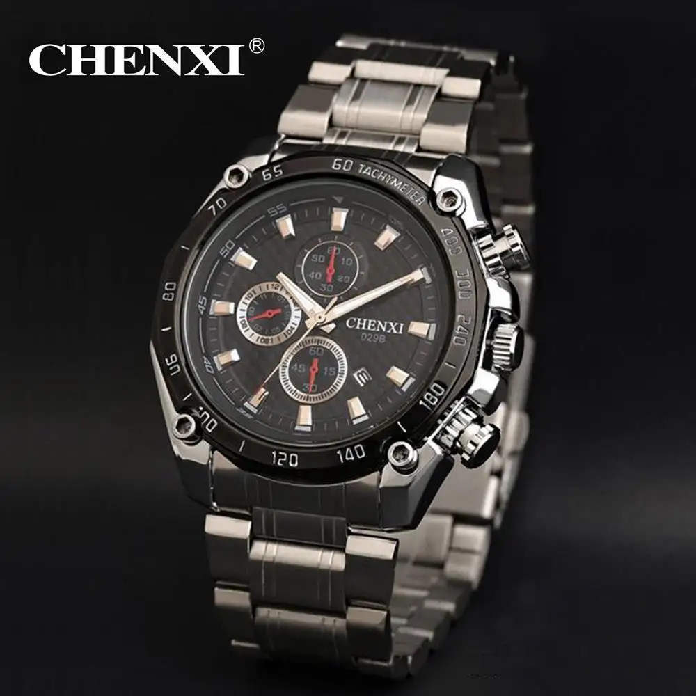 

relogio masculino Luxury Brand Full Stainless Steel Analog Display Date Men's Quartz Watch Casual Watch Men Wristwatch