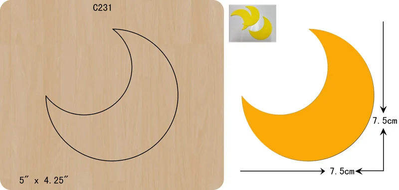 

New Moon, Felt Wooden die Scrapbooking C-231 Cutting Dies