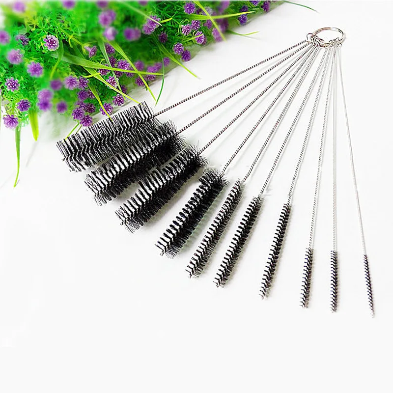 Hot S 10pcs Cleaning Brush Set Miniature Size Brushes Pot Mouth Cups