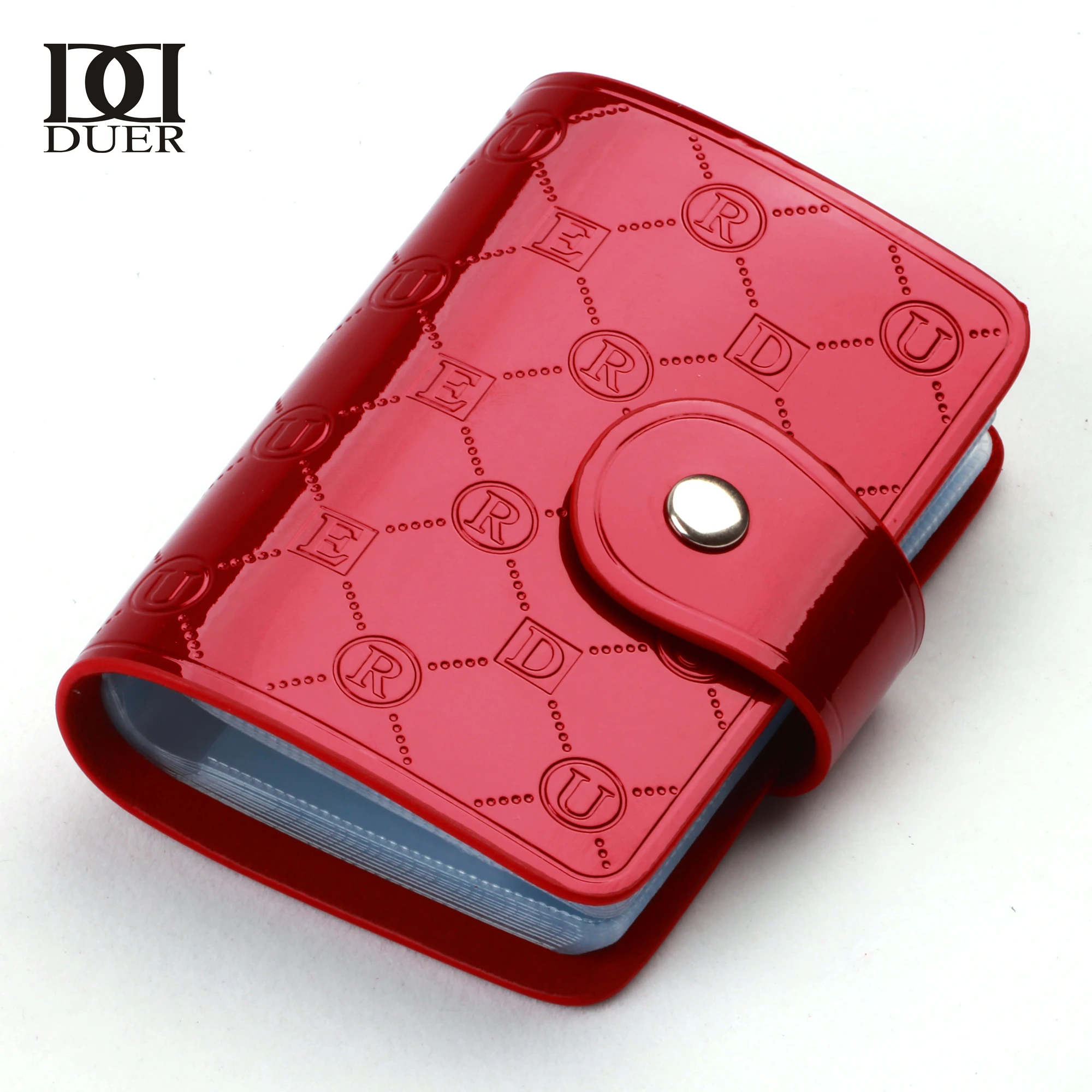Duer card holder women's bank card case japanned leather male