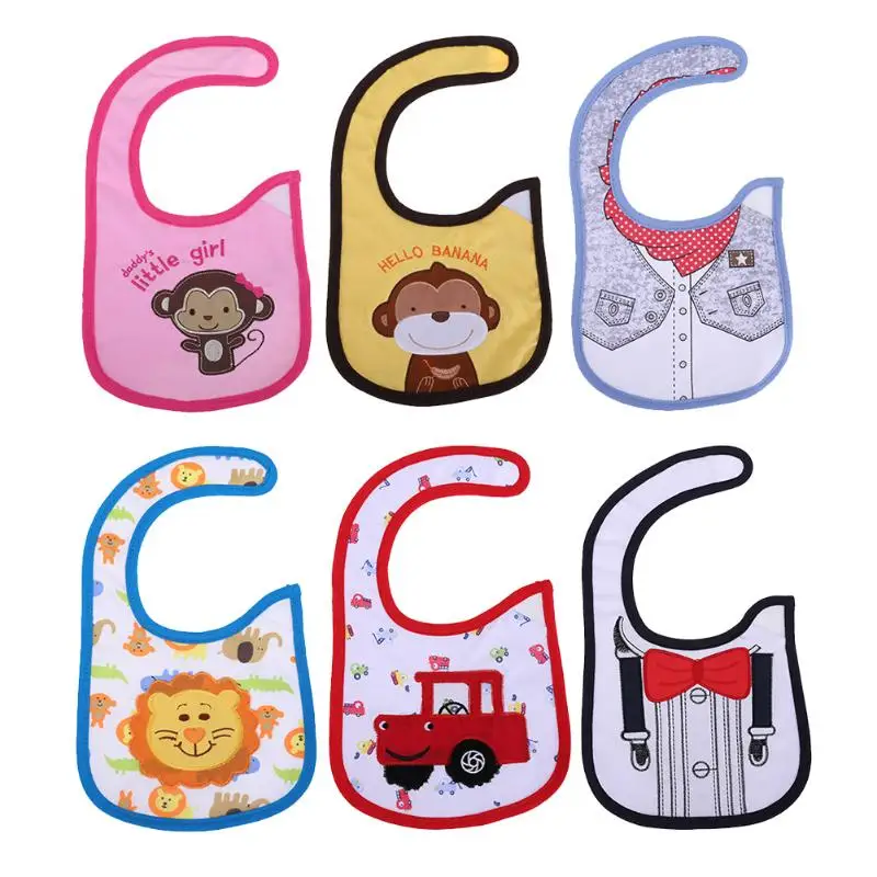 0 3 Years Old Baby Infant Feeding Bibs 3 Layer Cute Cartoon Toddler Saliva Towel Baby Bibs Drool