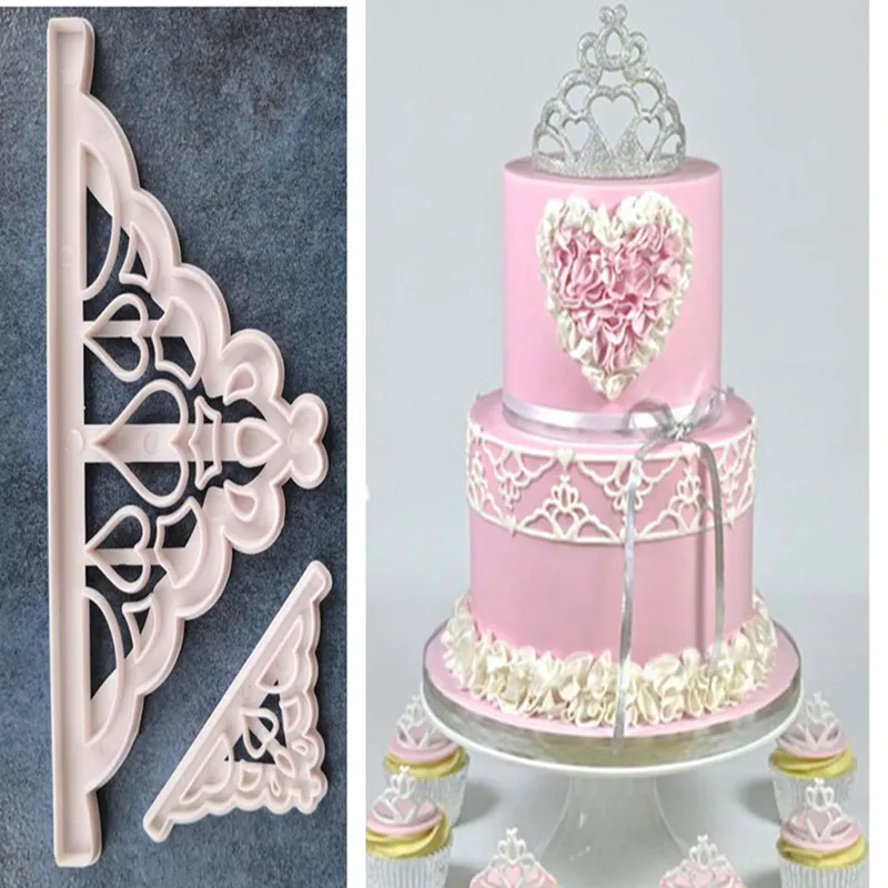

2PCS/SET Tiara/Crown Plastic Cake Decoration Sugarcraft Tool Cake Tool Fondant Cake Mold A1277