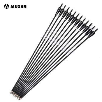 

6pcs 12pcs 24pcs/pack 28/30 Inches Spine 500 Carbon Arrows with Replaceable arrowhead for Recurve/Compound Bows Archery Hunting