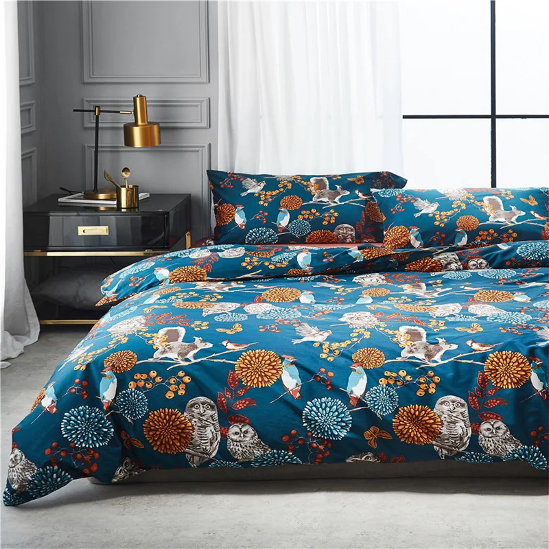 Pronovias 60S percale egyptian Cotton skylark bedding set king queen size contemporary bed linen