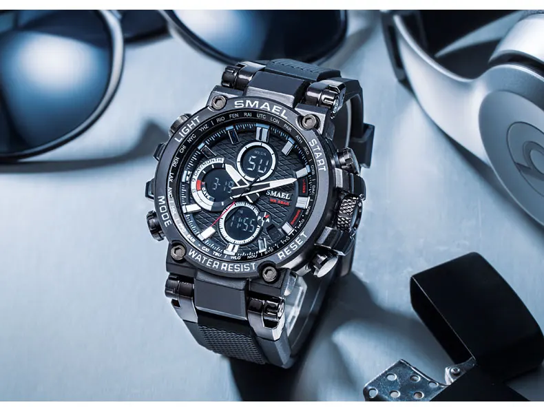 SMEAL для мужчин часы цифровой водостойкий часы армейские часы светодиодный для мужчин наручные часы 1803 спортивные часы для мужчин Relogio Masculino