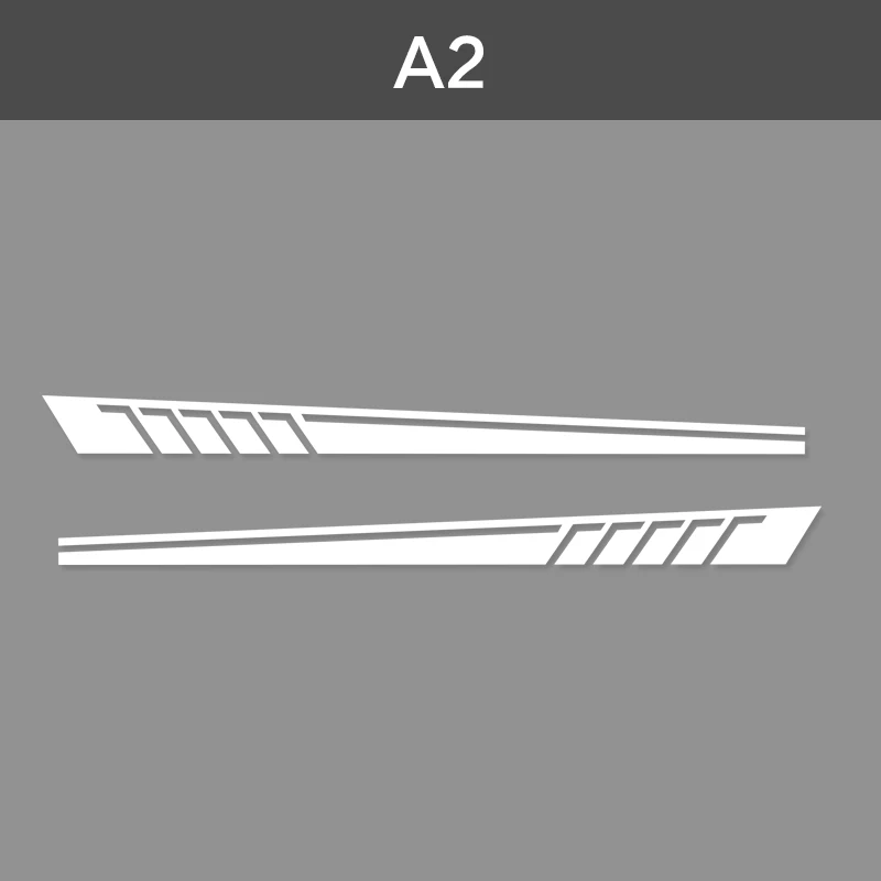 1 пара 2 шт. гоночные боковые полосы наклейки для эмблем виниловые графические наклейки для Mercedes C Class Vito Viano - Название цвета: White