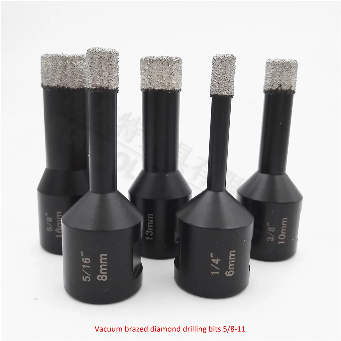 DIATOOL 1pc Vacuum Brazed Diamond Dry Drilling Bits with 5/8-11 Connection for Porcelain Tile Granite Marble Stone Masonry Brick