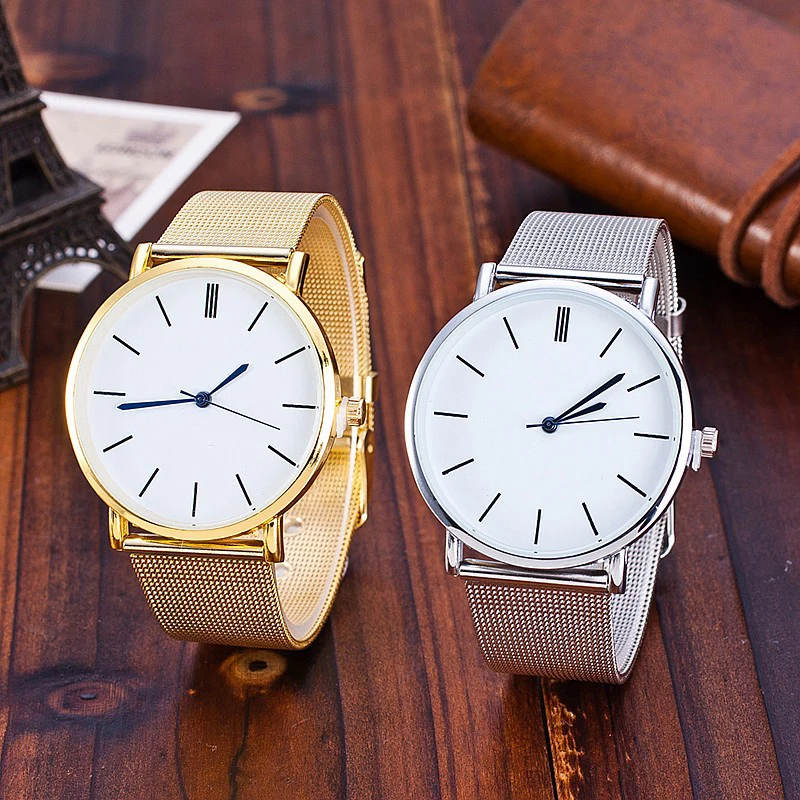 

Dropship 2019 Famous Brand Gold Silver Casual Quartz Watch Women Mesh Stainless Steel Dress Women Watches Relogio Feminino Clock
